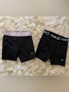 Nike Kids Black Compression Shorts with Logo Waistbands